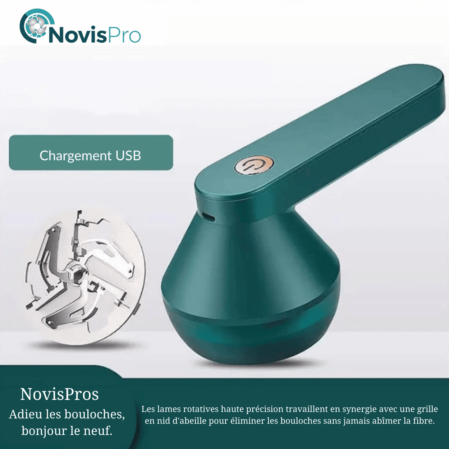 Dissolvant Electrique de Peluches & Bouloches Rechargeable sans Fil